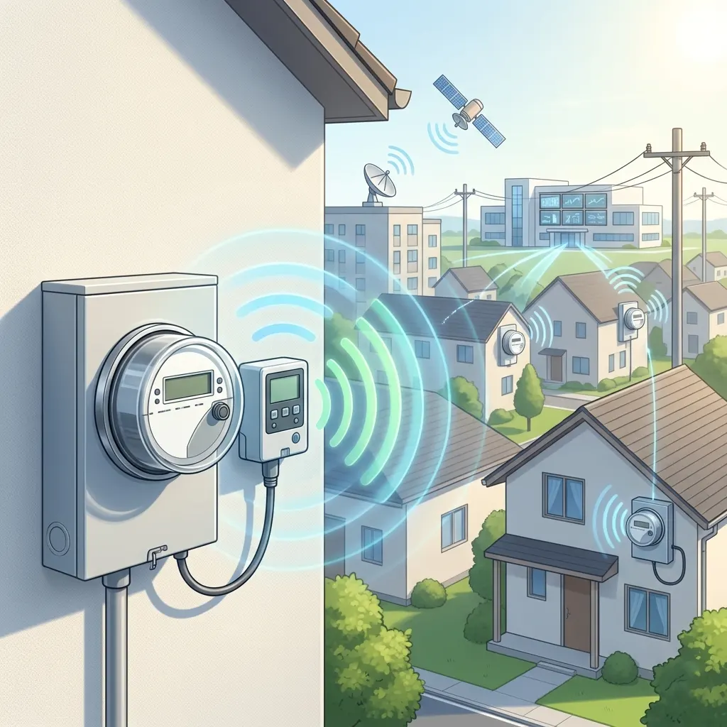 a meter attached to the wall of the house